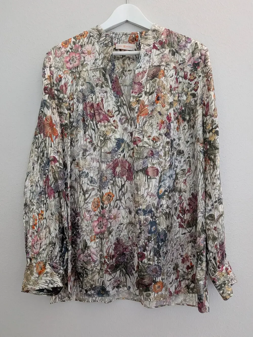 NWT Tory Burch Heidi Silk Tunic Blouse Melody Floral Size 14 $378 Boho Luxury